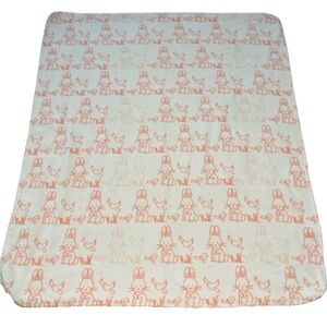George Bunny Birds Baby Blanket Fleece Plush Walmart White Pink Lovey Throw